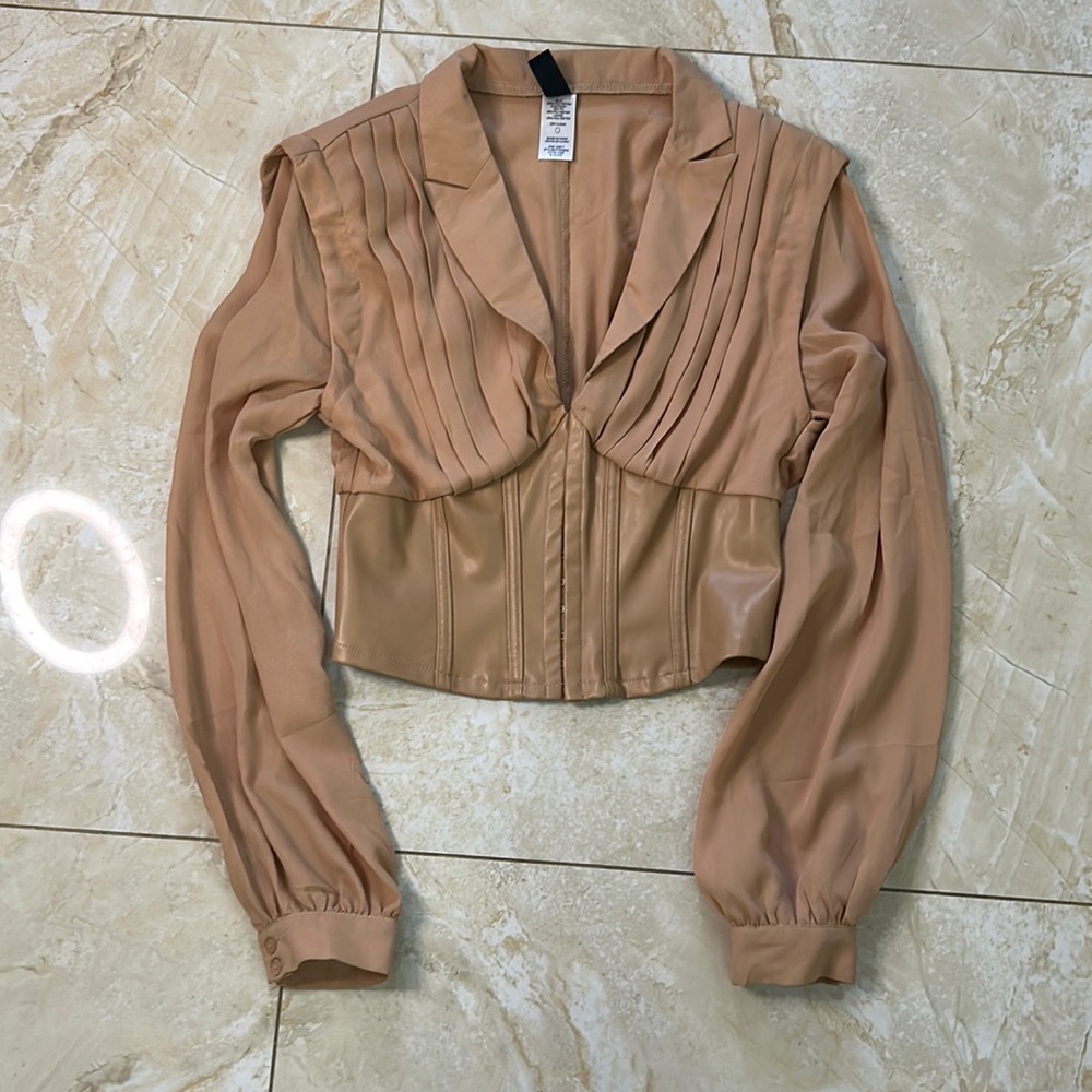 Windsor Blouse With Leather Corset Stomach